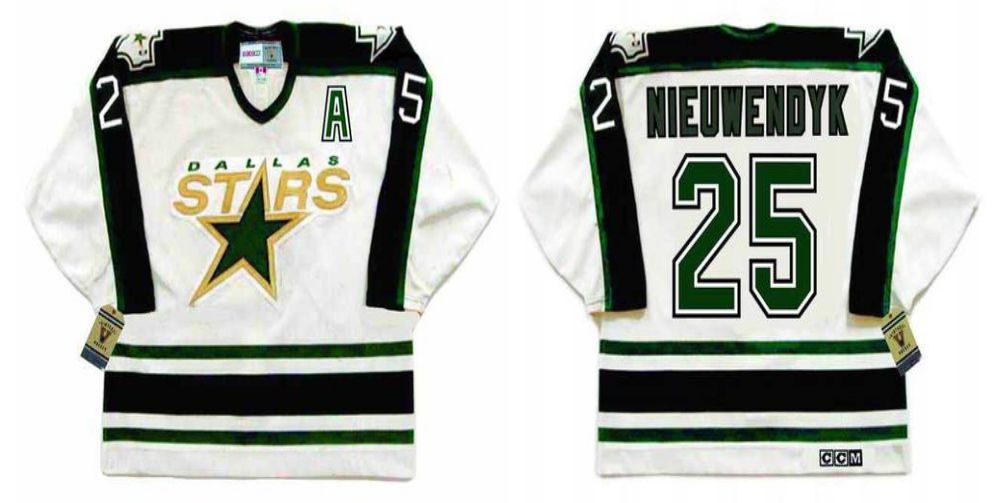 2019 Men Dallas Stars #25 Nieuwendyk White CCM NHL jerseys->dallas stars->NHL Jersey